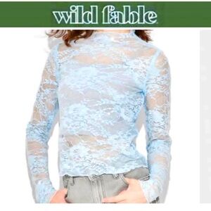 WILD FABLE Women's Long Sleeve Lace Sequin Top size M  NWT